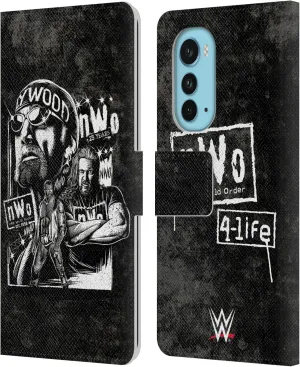 Head Case Designs Officially Licensed WWE Fathead Superstar NWO Leather Book Wallet Case Cover Compatible with Motorola Edge (2022)