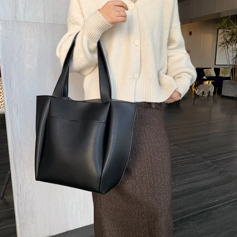 High Quality Faux Leather Shoulder Bags Large Capacity
