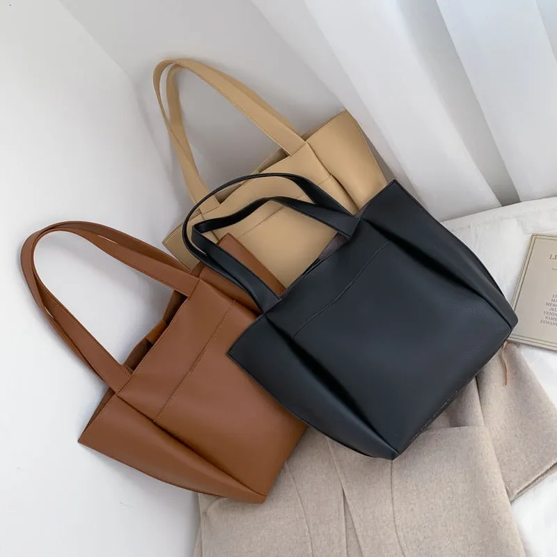 High Quality Faux Leather Shoulder Bags Large Capacity
