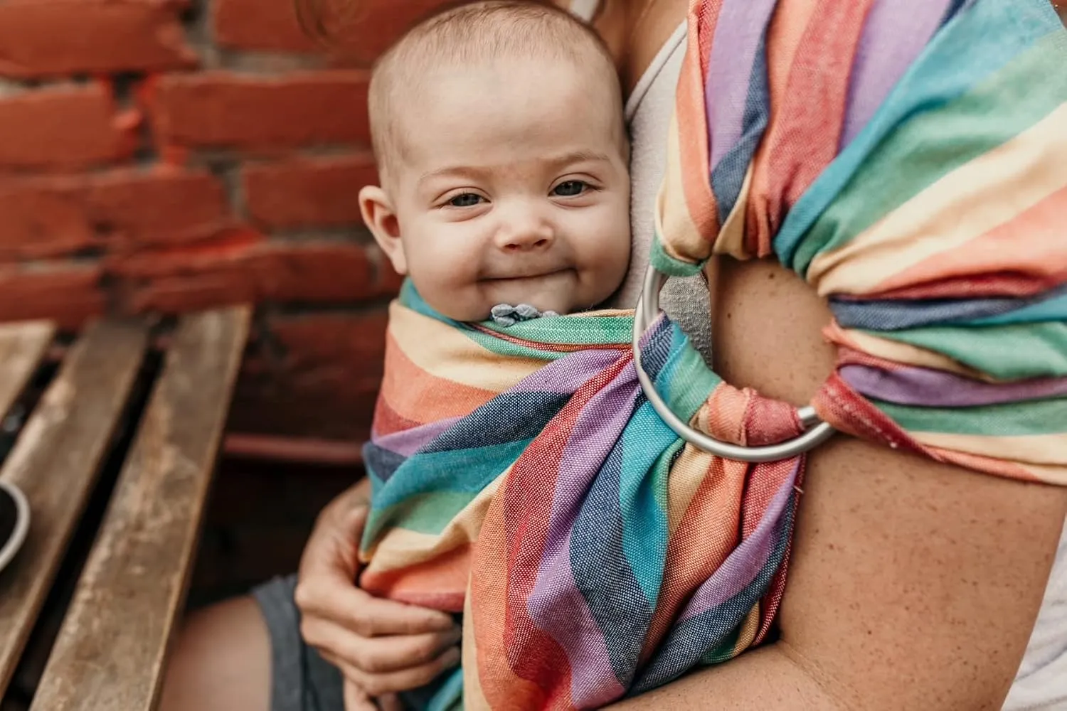 Hip Baby Wrap - 100% Soft Cotton Baby Sling Wrap - Baby Hip Carrier - Nursing Wraps for Breastfeeding, Baby Carrier Sling - Newborn to Toddler Baby Carrying Wrap, Supports 8-35 lbs - Summer Rainbow
