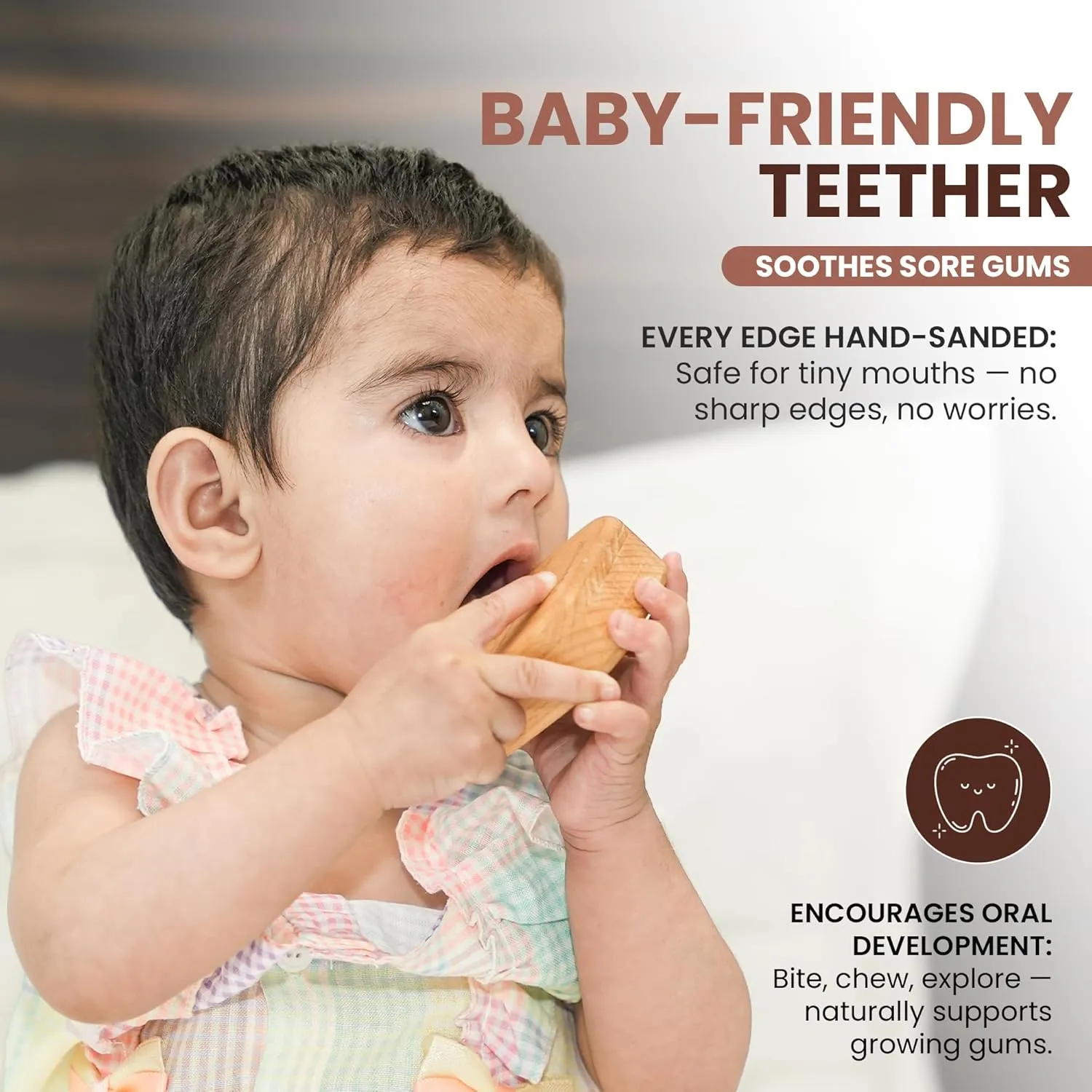 HippoToys Handmade Wooden Baby Rattle & Teething Toy - Premium Baby Rattle for 6-12 Months with 100% Natural Wood - Montessori Interactive Rattle for Sensory Development - Perfect Gift for Newborns