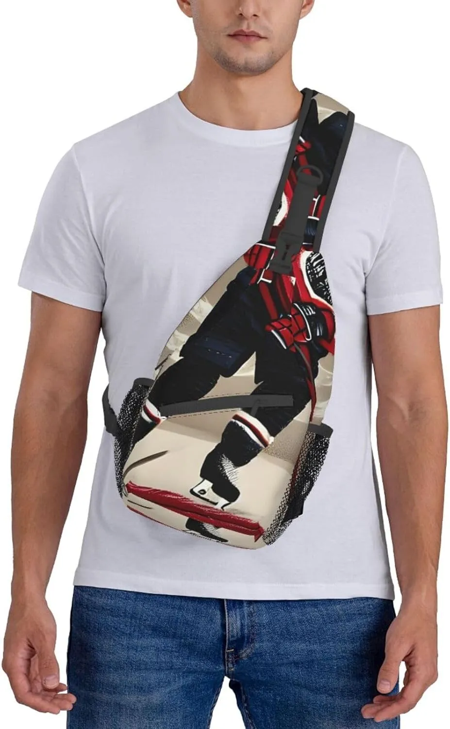 Hockey Sports High Storage Capacity Chest Bag Diagonally Sling Backpack Crossbody Shoulder Bag For Men Women