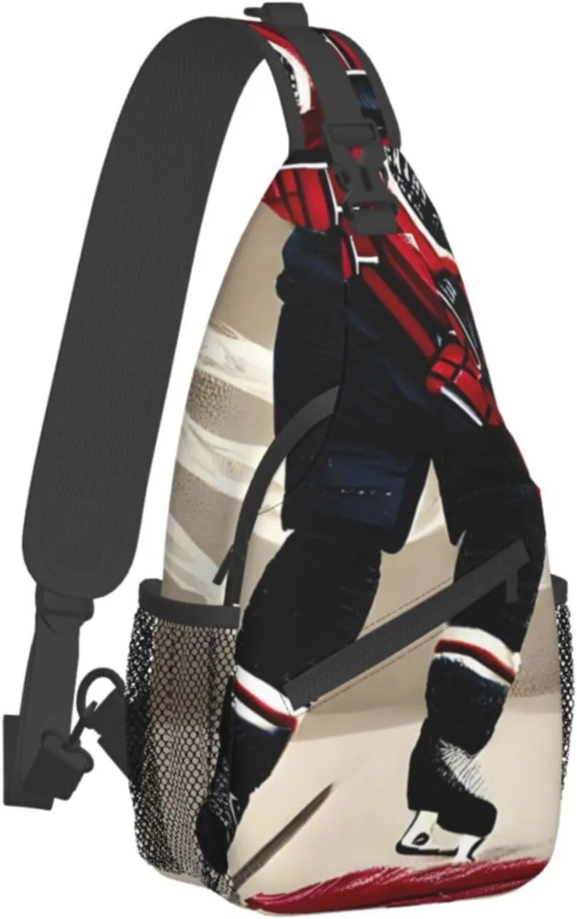 Hockey Sports High Storage Capacity Chest Bag Diagonally Sling Backpack Crossbody Shoulder Bag For Men Women