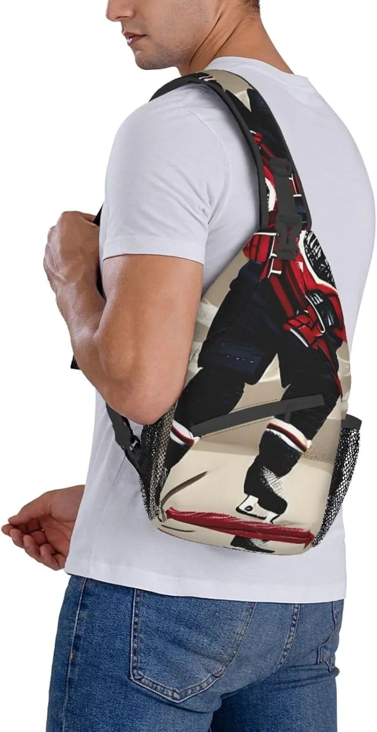 Hockey Sports High Storage Capacity Chest Bag Diagonally Sling Backpack Crossbody Shoulder Bag For Men Women