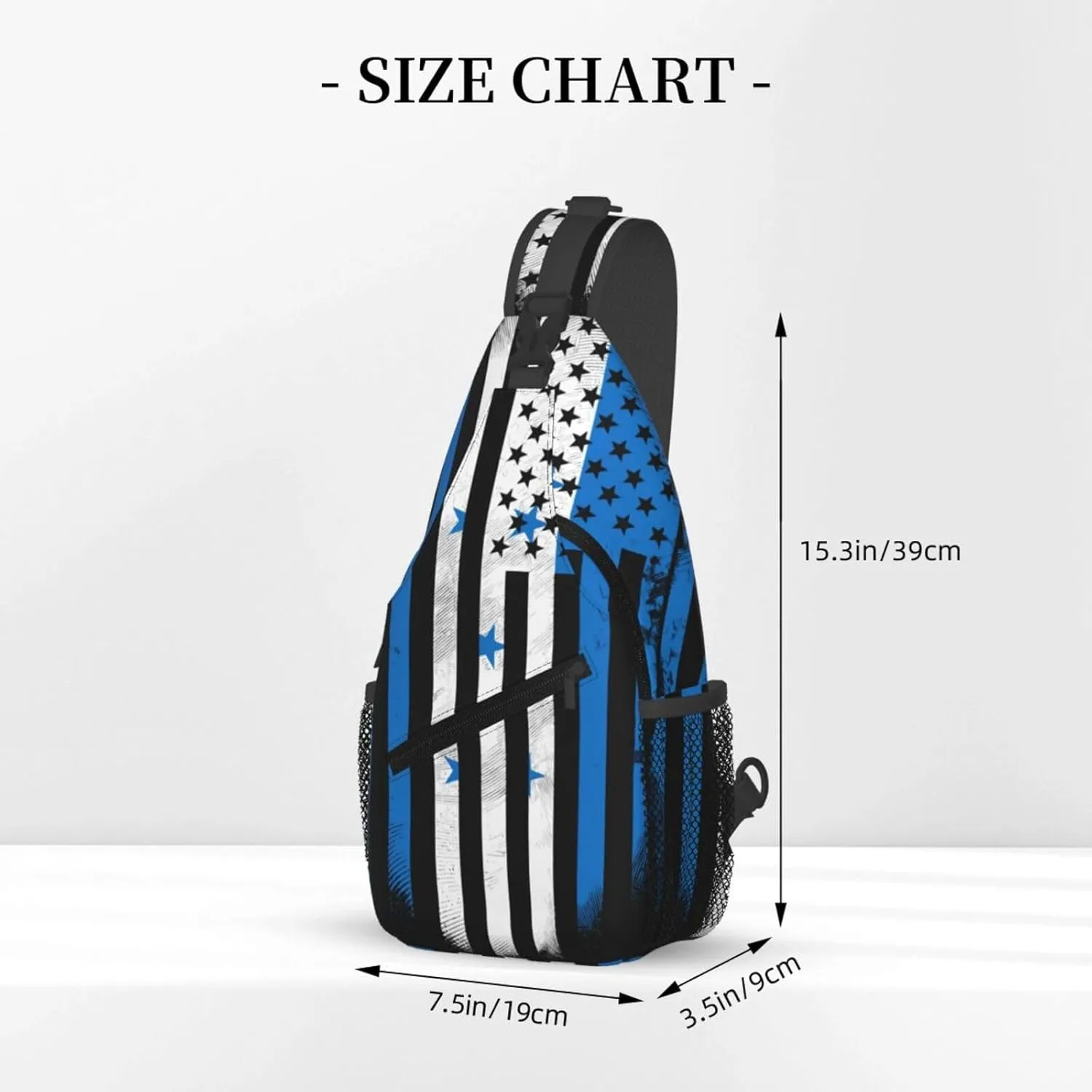 Honduran American Flag Crossbody Bag Cross Chest Bag Adjustable Sling Backpack Sports Gym Shoulder Bags Travel Cycling Daypack Diagonally Casual Rucksack