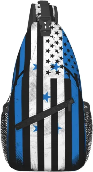 Honduran American Flag Crossbody Bag Cross Chest Bag Adjustable Sling Backpack Sports Gym Shoulder Bags Travel Cycling Daypack Diagonally Casual Rucksack