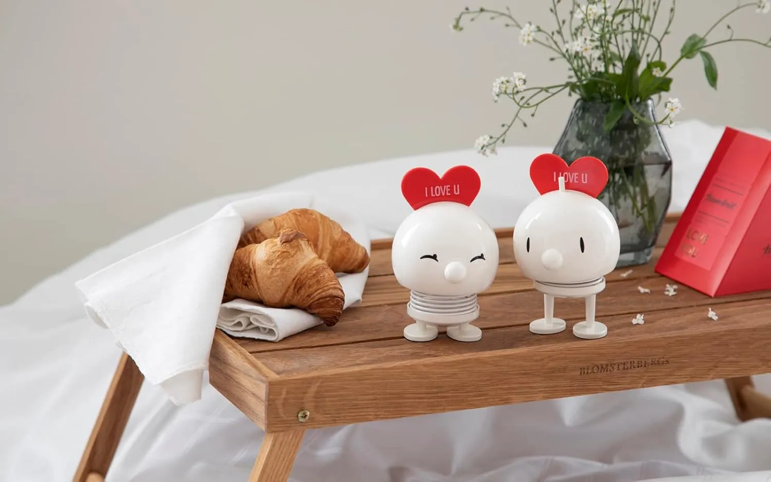 Hoptimist Scandinavian Design Love Bimble, A Charming Fusion of Craftsmanship and Whimsy - Medium White 13 inch