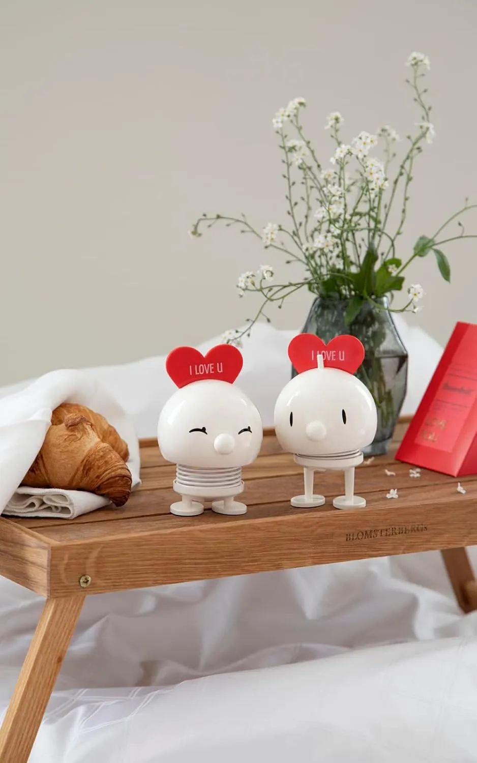 Hoptimist Scandinavian Design Love Bimble, A Charming Fusion of Craftsmanship and Whimsy - Medium White 13 inch