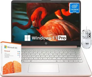 HP Stream 14 inch Laptop for Student Business, Intel Quad-Core N4120, 16GB RAM, 192GB Storage (64GB eMMC   128GB Card), 1-Year Office 365, Webcam, Long Battery Life, WiFi, Win 11 H S, Accessories
