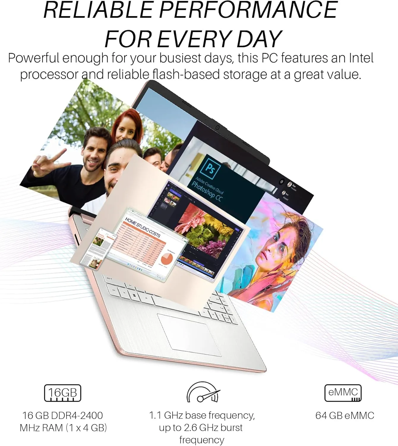 HP Stream 14 inch Laptop for Student Business, Intel Quad-Core N4120, 16GB RAM, 192GB Storage (64GB eMMC   128GB Card), 1-Year Office 365, Webcam, Long Battery Life, WiFi, Win 11 H S, Accessories