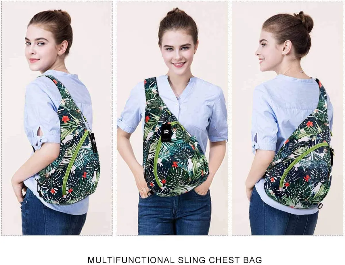 HUA ANGEL Crossbody Sling Bag for Men & Women Lightweight Waterproof Chest Shoulder Bag for Travel Hiking & Everyday Use