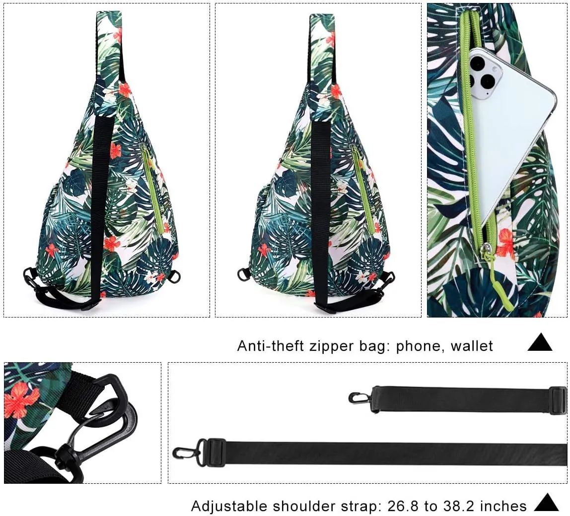 HUA ANGEL Crossbody Sling Bag for Men & Women Lightweight Waterproof Chest Shoulder Bag for Travel Hiking & Everyday Use