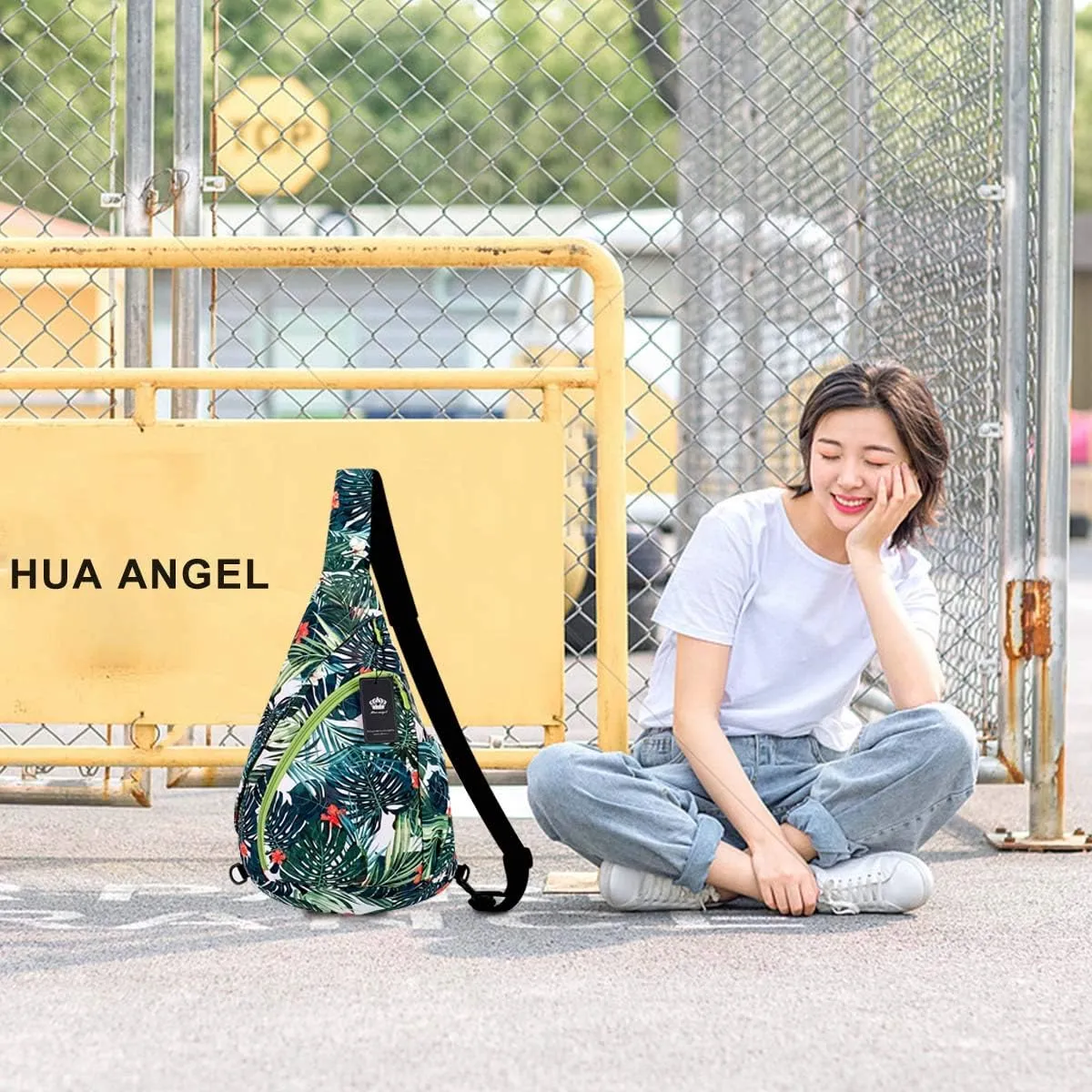 HUA ANGEL Crossbody Sling Bag for Men & Women Lightweight Waterproof Chest Shoulder Bag for Travel Hiking & Everyday Use