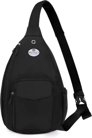 HUA ANGEL Crossbody Sling Bag for Men Women Lightweight Over the Shoulder Purse Day Bag Multipockets for Travel, Hiking, Gym