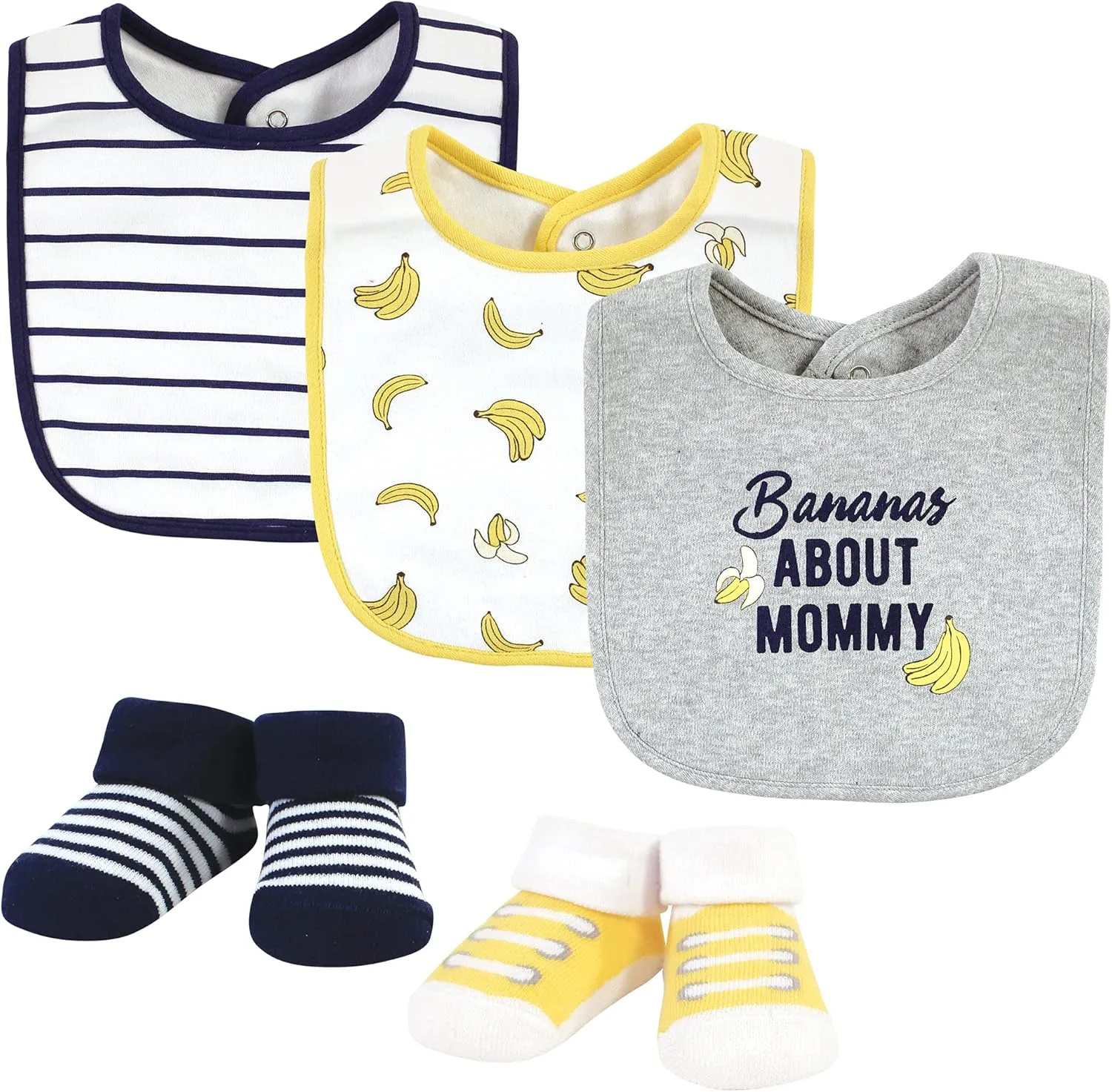 Hudson Baby Unisex BabyCotton Bib and Sock Set