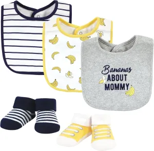 Hudson Baby Unisex BabyCotton Bib and Sock Set