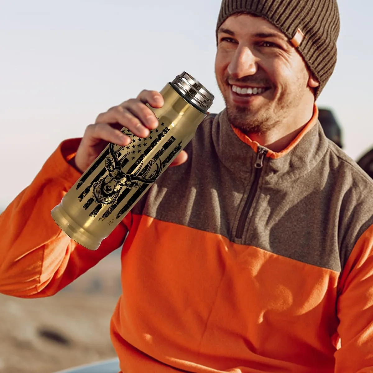 Hunting Gifts for Men – Funny 17oz Tumbler with Lid, I'd Rather Be Hunting Design, Unique Fathers Day and Birthday Gift for Hunters, Perfect for Dad, Son, Husband, or Friends