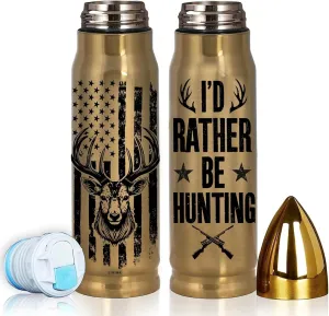 Hunting Gifts for Men – Funny 17oz Tumbler with Lid, I'd Rather Be Hunting Design, Unique Fathers Day and Birthday Gift for Hunters, Perfect for Dad, Son, Husband, or Friends