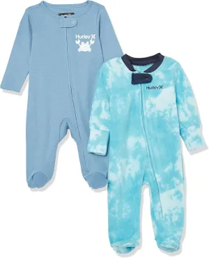 Hurley unisex-baby Multi-pack Footed Coverall