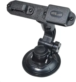 HYS Car Suction Cup Walkie Talkie Holder for Car W/Adjustable The Ball, Low Profile 2-Way Radio Mount Compact Windshield Window Dash Mobile Stand for Motorola Midland Radio/Mic with Belt Clip