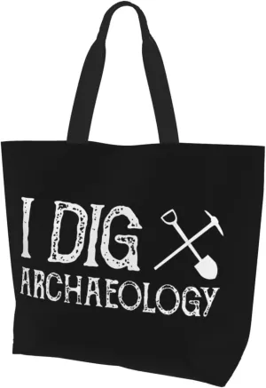 I Dig Archaeology Women'S Large Capacity Shoulder Shopping Bag, Reusable Handbag, Gift Bag