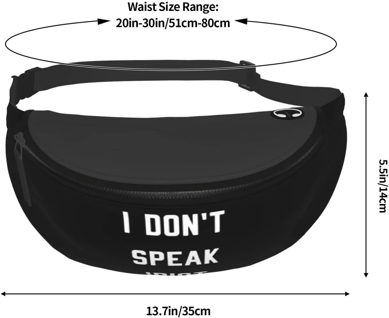 I Don'T Speak Idiot Adjustable Leisure Waistpack Outdoor Sports Running Waistpack Travel Phone Bag