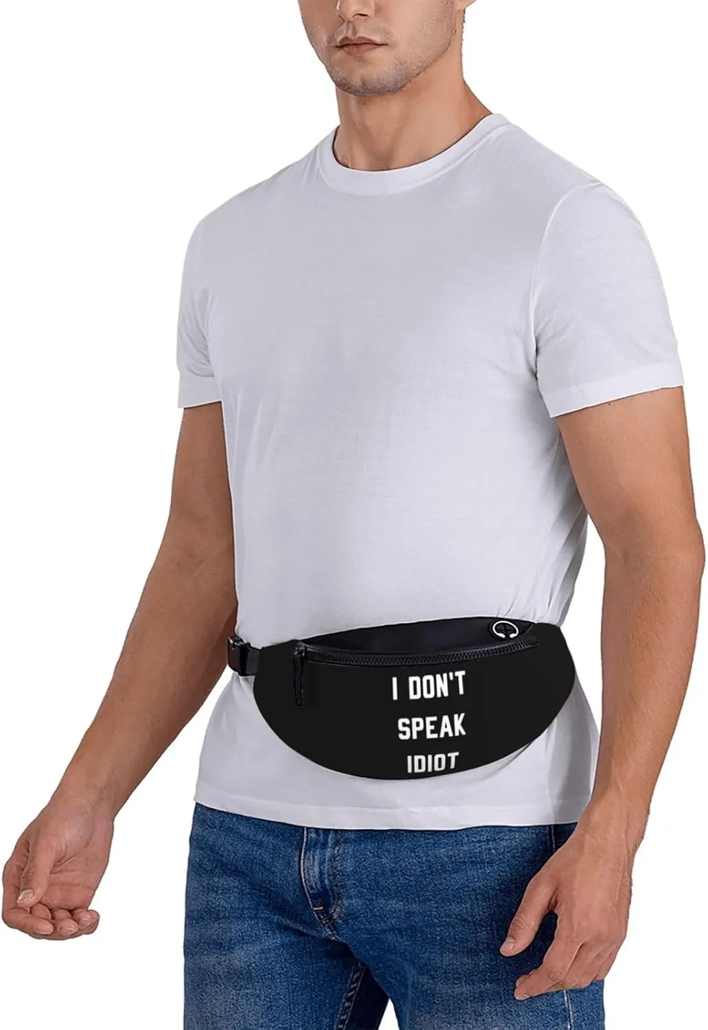 I Don'T Speak Idiot Adjustable Leisure Waistpack Outdoor Sports Running Waistpack Travel Phone Bag