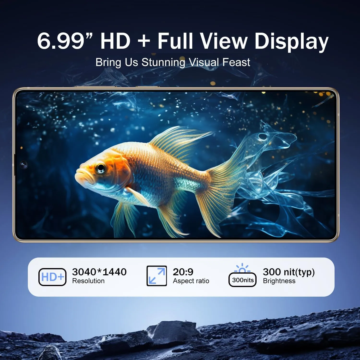 I25 Ultra 5G Unlocked Smartphone,8GB 256GB Fully Cell Phone for Android 14, 6.99" Unlocked Cell Phone, 7000mAh, 68MP 108MP Dual Camera/Dual SIM (Desert Titanium)