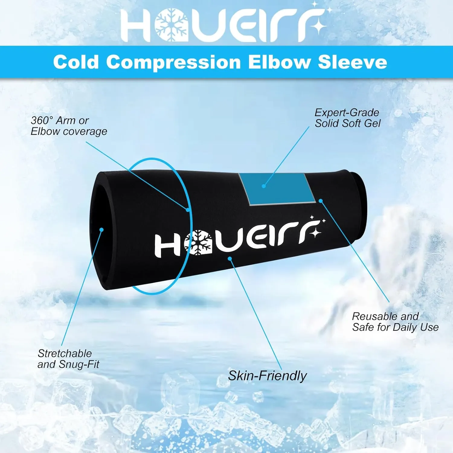 Ice Pack Wrap Cold/Hot Compression Sleeve for Knee Reusable Cold Wrap Recovery for Extra Cooling and Pressure, Gel Ice Packs for Elbow, Brace, Ankle, Calf - L