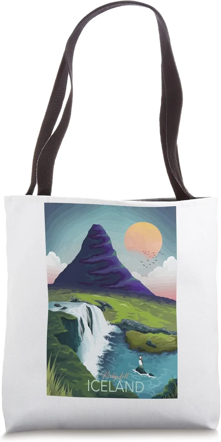 Iceland Retro Flag Icelander Retro Sun Reykjavik Travel Tote Bag