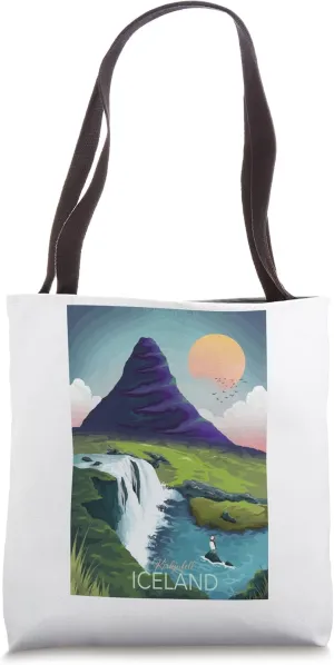 Iceland Retro Flag Icelander Retro Sun Reykjavik Travel Tote Bag