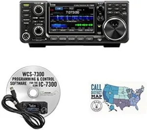 Icom IC-7300 HF/50MHz 100W Base Transceiver with RT Systems Programming Software and Cable and Ham Guides TM Quick Reference Card Bundle!!