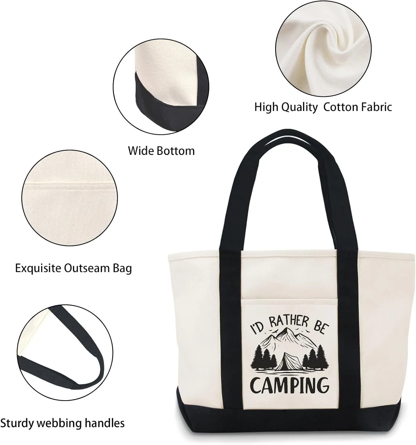 I'd Rather Be Canvas Tote Bag Canvas Bag Suitable For Advertising,Promotion, Gift, Activity
