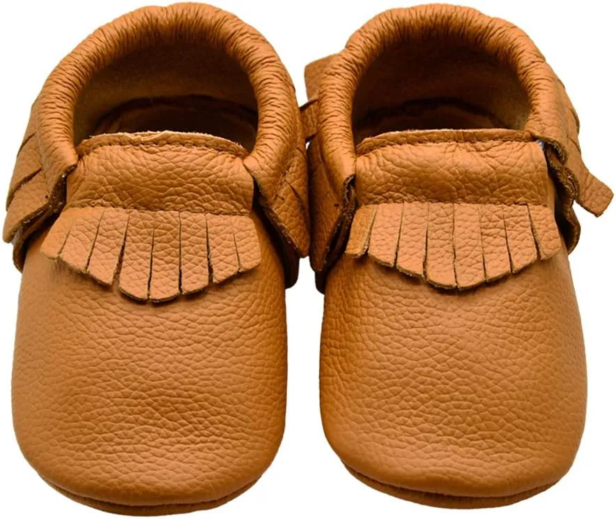 iEvolve Baby Leather Shoes Baby First Walking Shoes Baby Tassel Shoes Soft Sole Crib Shoes Baby Moccasins