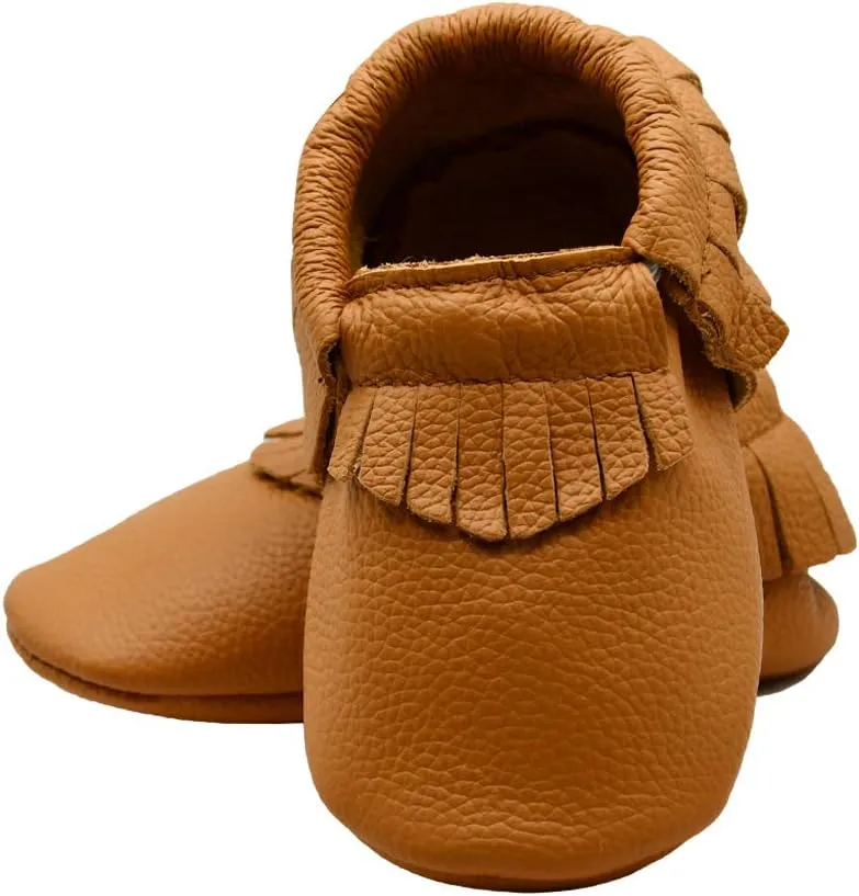 iEvolve Baby Leather Shoes Baby First Walking Shoes Baby Tassel Shoes Soft Sole Crib Shoes Baby Moccasins