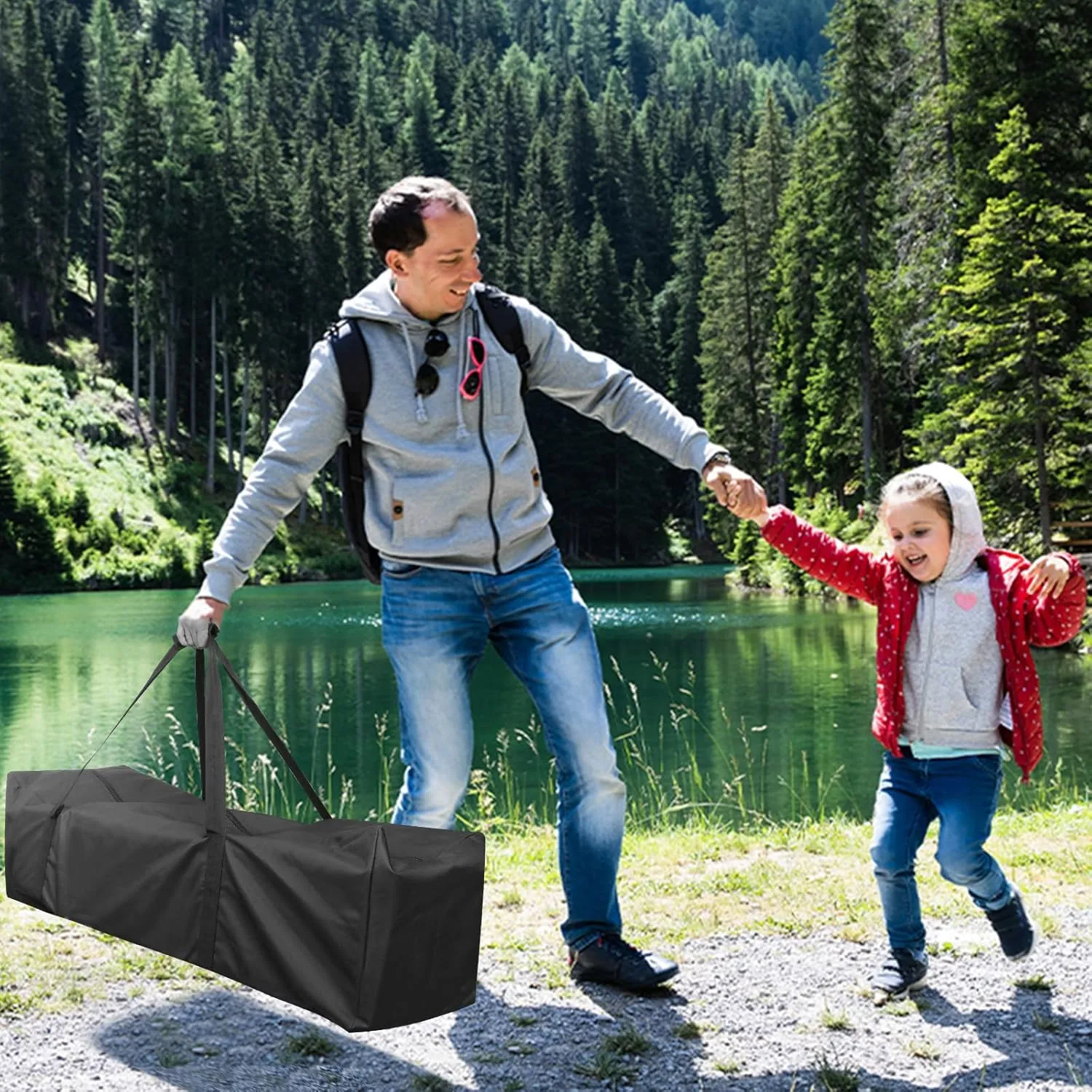 INFANZIA Duffel Travel Sports Equipment Bag, Long Luggage Bag with Upgrade Zipper Water Resistant, Extra Large Foldable Storage Bag for Camping, Tent, Tripod, Fishing(50x13x13 inch,1PCS)