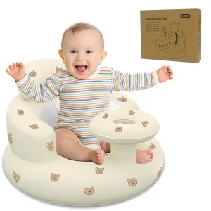 Inflatable Baby Seat for Babies 3 Months and Up, Sit-Me-Up Inflatable Chair for Baby Built-in Air Pump Blow Up with Back Support