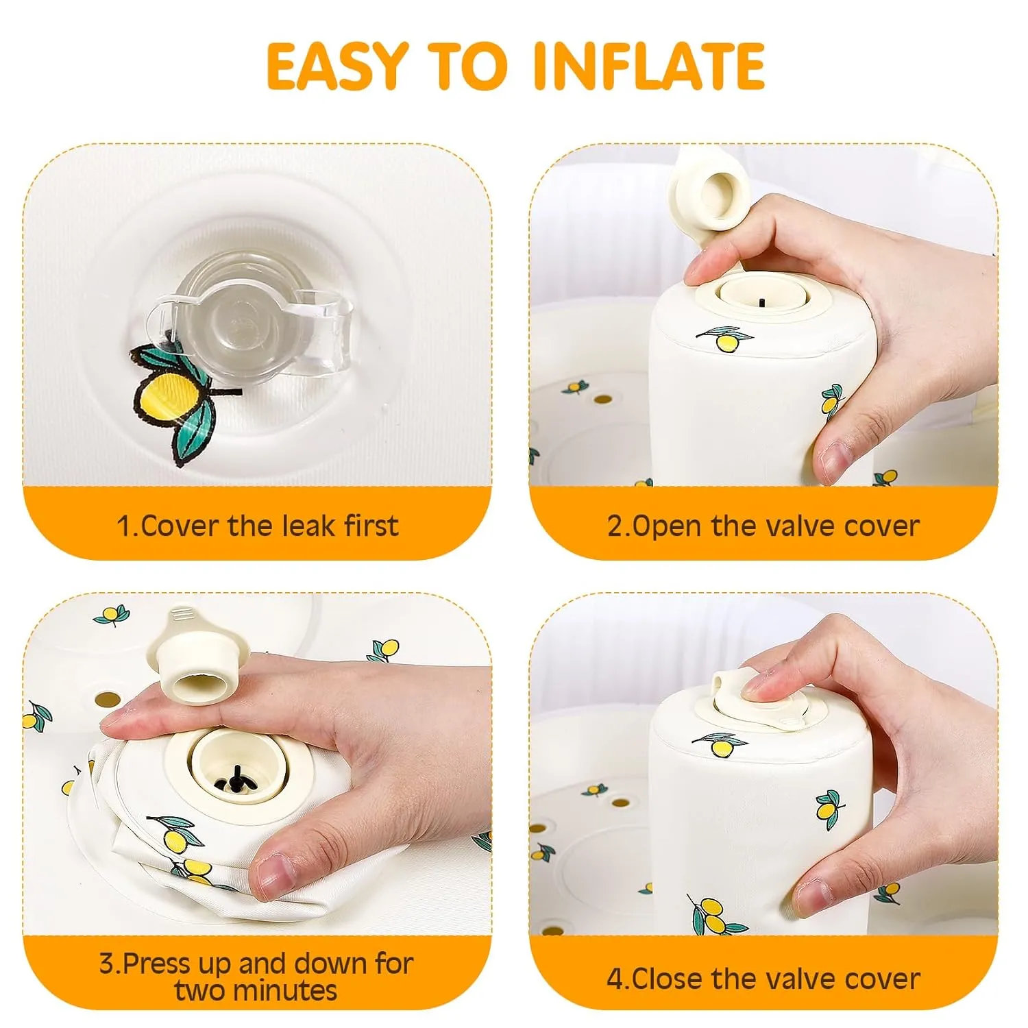Inflatable Infant Chair for Babies 0-6 Months to Help Sit Up, Baby Blow Up Chair with Built in Pump- Olive Flower