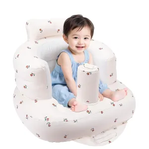Inflatable Sit Up Chair for Baby 3-6 Months, Inflatable Baby Seat with Built in Pump, Baby Floor Seats for Sitting Up- Tulip