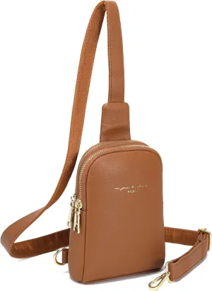 INICAT Small Crossbody Sling Bags for Women Vegan Leather Cell Phone Purse Fanny Packs for Women Men