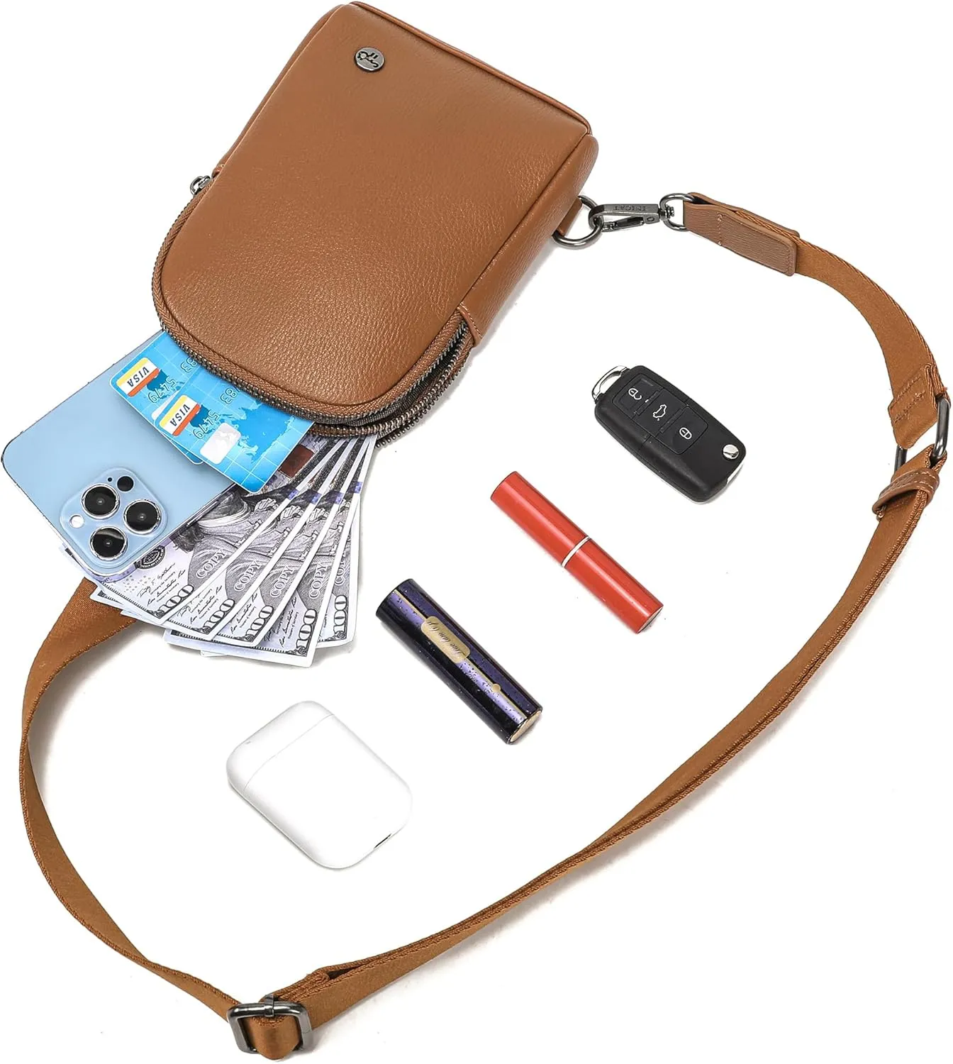 INICAT Small Crossbody Sling Bags for Women Vegan Leather Cell Phone Purse Fanny Packs for Women Men