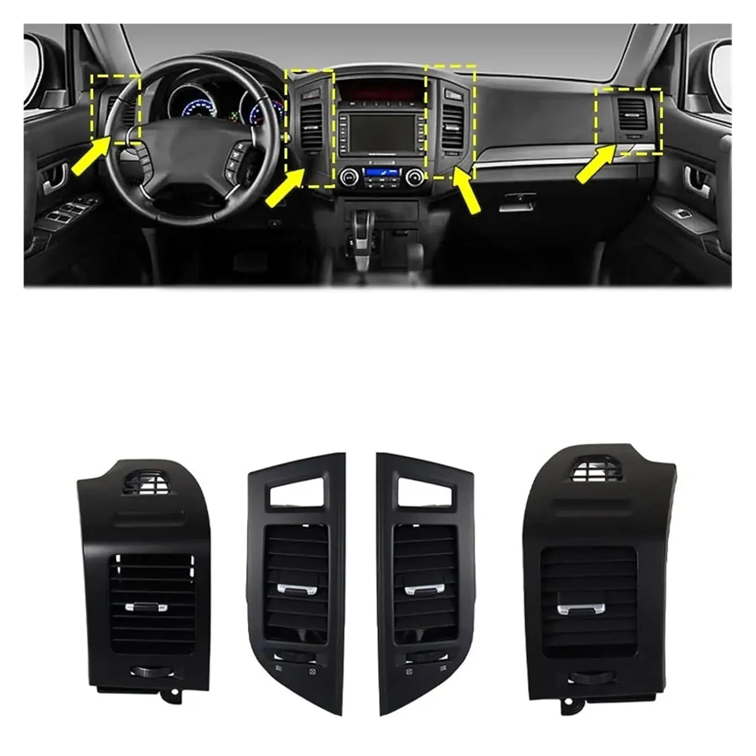 Interior Accessories Compatible for Mitsubishi Pajero Montero V87 V93 V95 V97 V98 2007-2022 Front Dash Center Console A/C Air Vent Outlet(Left and Right)