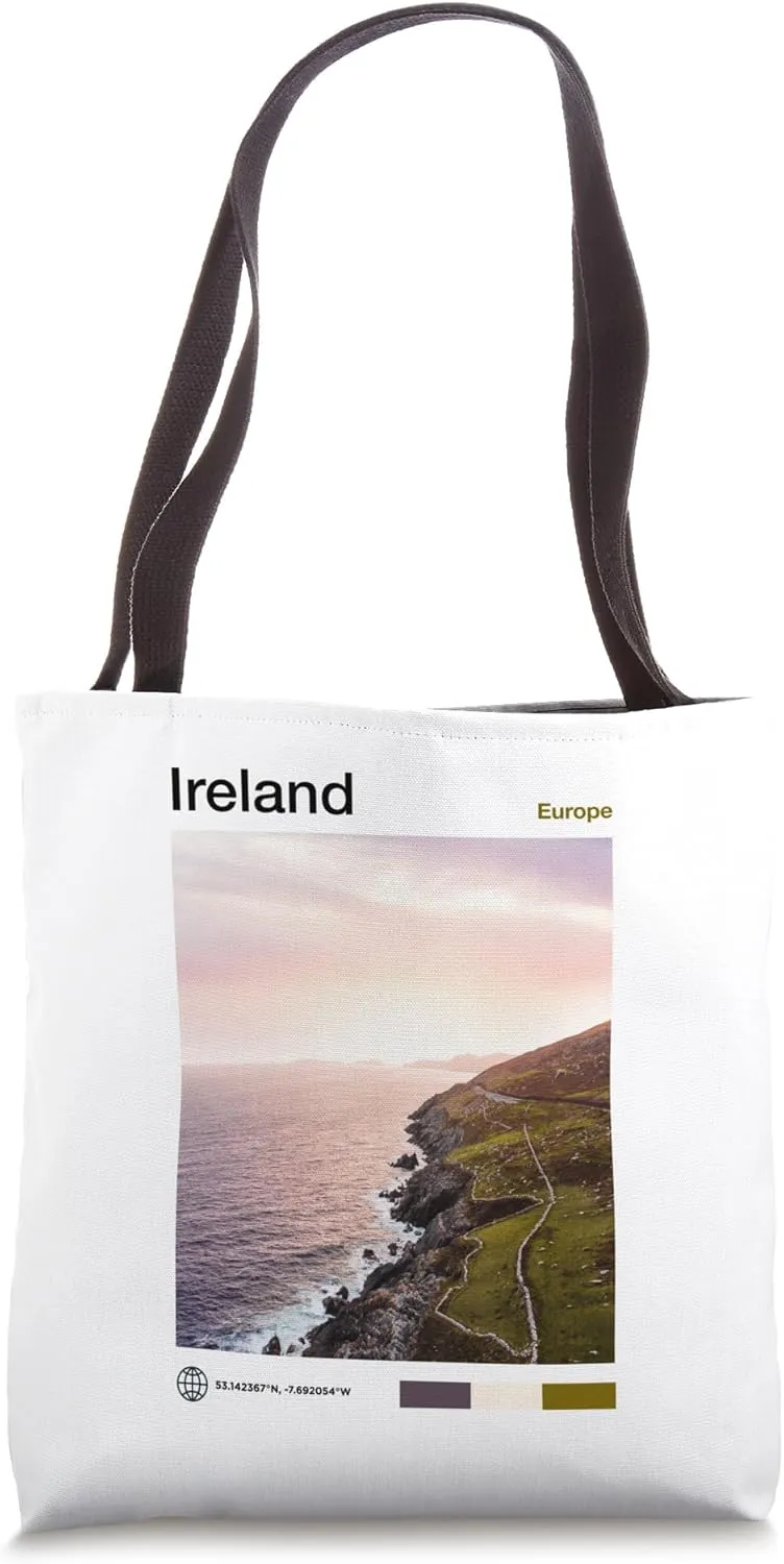 Ireland Travel Art - Ireland Souvenir Coastline - Irish Tote Bag
