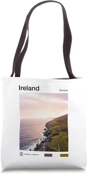 Ireland Travel Art - Ireland Souvenir Coastline - Irish Tote Bag