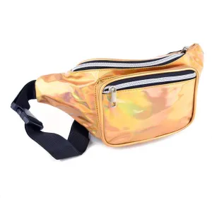 Iridescent Metallic Waist Fanny Pack