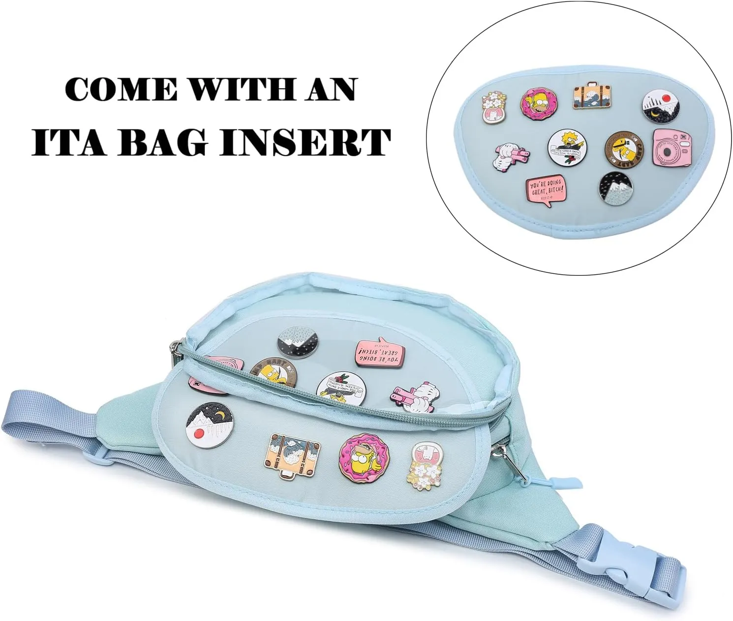 Ita Bag Belt Bag Shoulder Bag Fanny Pack Waist Pack for Travel Walking Running Hiking Cycling