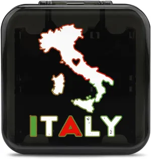 Italy Map Flag Funny Game Card Case Pattern Game Card Storage Box Cards Holder with 24 Slots