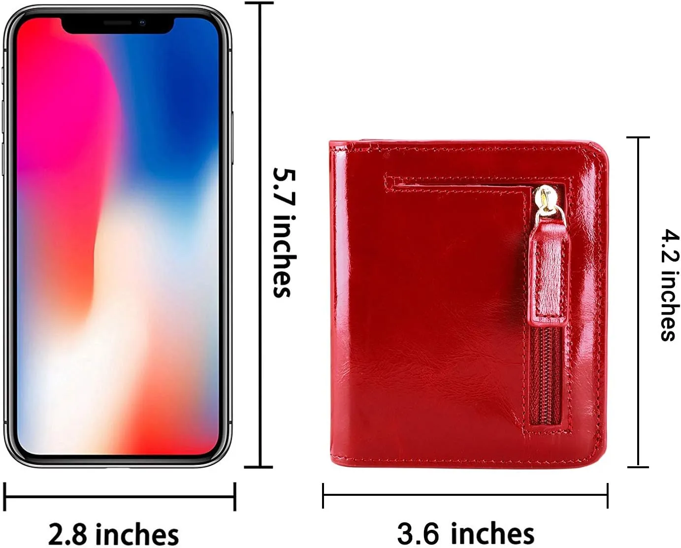 Itslife Women's Rfid Blocking Small Compact Bifold Leather Pocket Wallet Ladies Mini Purse with id Window (Waxed Red)