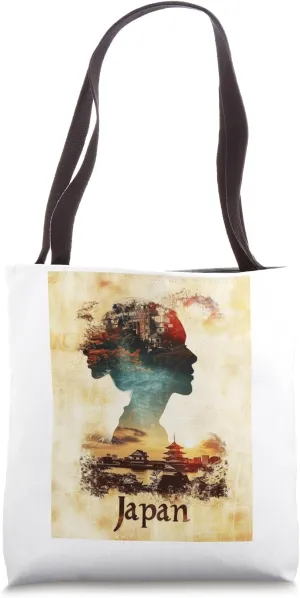 Japan Vintage Travel Aesthetic Temple Shrine Sunset Tote Bag