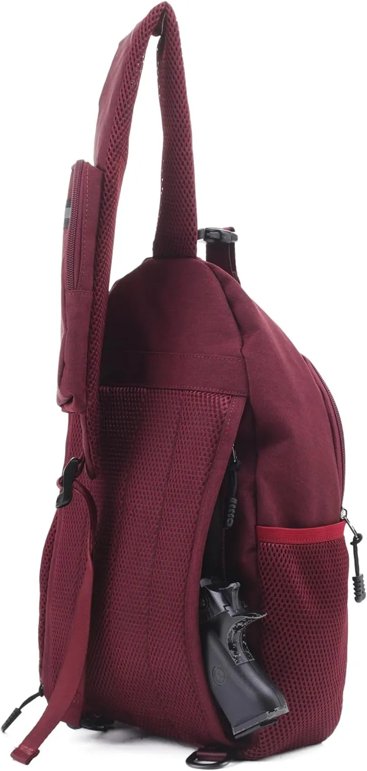 JESSIE & JAMES Multipurpose Concealed Carry Sling Backpack Purse Lightweight Crossbody Sling Bags For Women Men_ RD